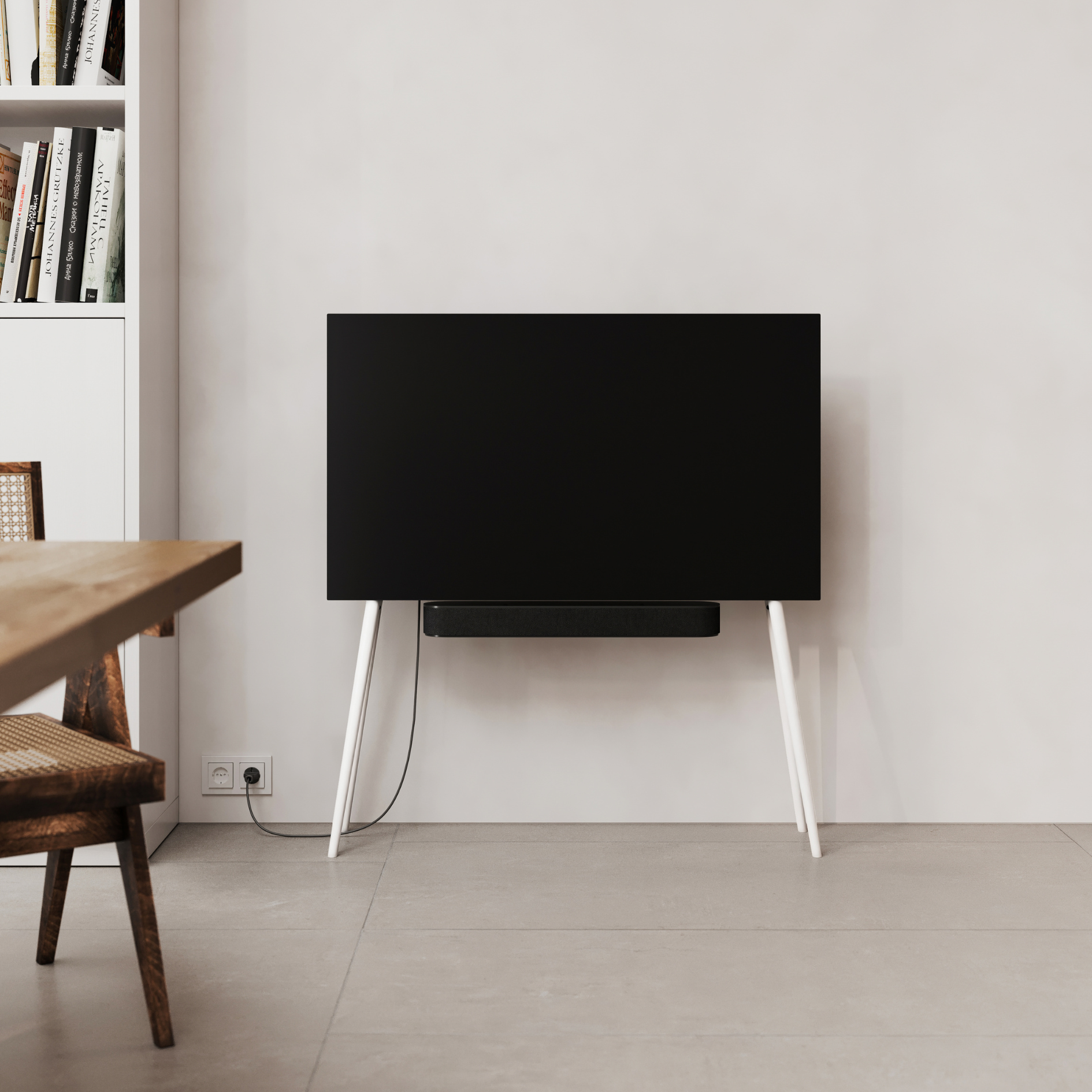 JALG TV-Stand Birch / White 42" - 55"